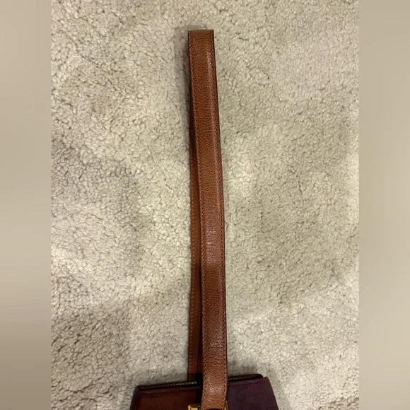 Salvatore Ferragamo Brown Patchwork Shoulder Bag Gancini suede *rare* - Picture 3 of 14